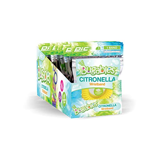 PIC Bugables Citronella Scented Coil Wristbands Reusable and Resealable One Size Fits All (Pack of 25)