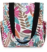 HUA ANGEL Floral Tote Bag - Casual Shoulder Bag Daily Tote Bag with Zipper Gym Travel Shopping Wo...