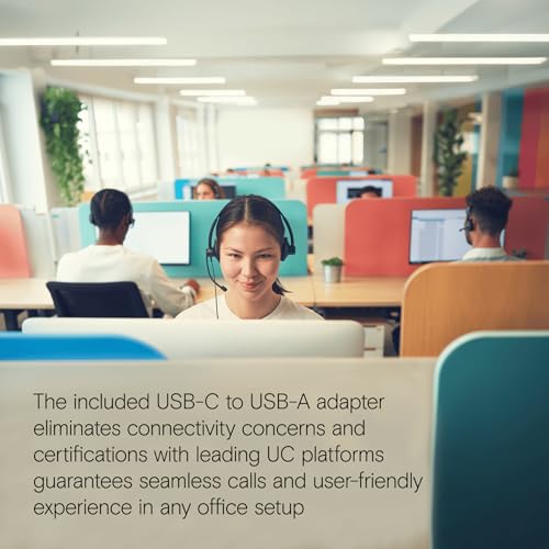 Image of EPOS Impact 100 UC Stereo USB-C+A Headset with Microphone, Universal Communications, Noise-Cancelling Mic, Lightweight, Call Control, USB Adapter, Soft Earpads, Professional Business Use
