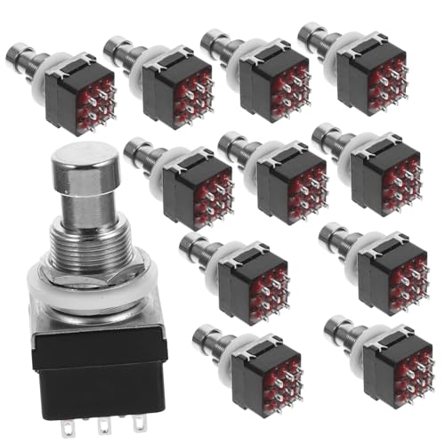 Boutons d'action en métal noir pour pédale effet guitare pack de 12 pièces