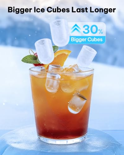 Image of Silonn Ice Maker Countertop, 8 Ice Cubes in 6 Mins, 26.5 lbs /24H, 2 Bullet Ice Sizes, Self-Cleaning Bullet Ice Maker, Portable Ice Machine for Kitchen, Party, Office, and RV Camping