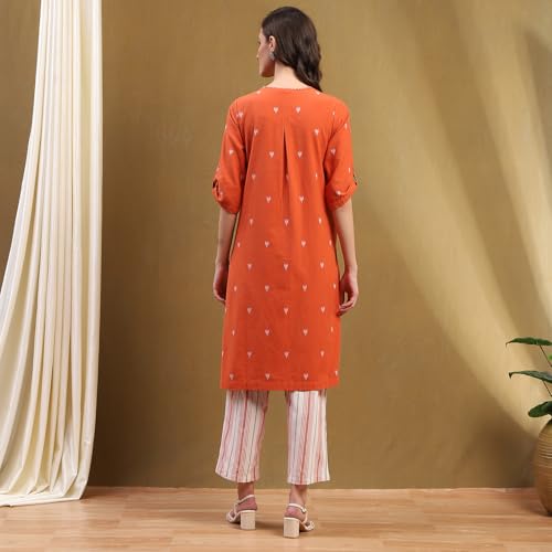 Image of BIBA Women Cotton Kurta Set,Pant,Stole