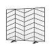Fire Beauty Single Panel Handcrafted Wrought Iron Mesh Chevron Fireplace Screen, Fire Spark Guard for Living Room, Bedroom Decor(Sanded Black)