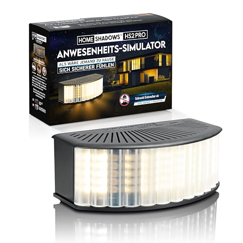 Home Shadows Anwesenheitssimulator HS2Pro - Einbrecher Abschreckung und Einbruchschutz durch Licht und Schatten, Schwarz