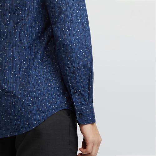 Image of Raymond Men's Pure Cotton Print Pattern Slim Fit Regular Collar Full Sleeve Casual Shirt