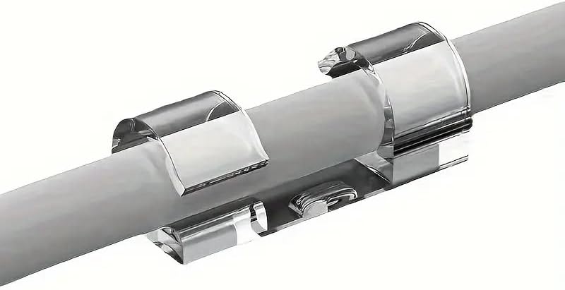 20PCS Adhesive Cable Clamps Transparent Low Profile Wire Clips for Cable Management on Walls, Desks and Under Tables, Transparent