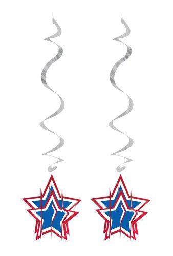 Dizzy Danglers étoiles 3D Creative Converting suspensions robustes x12