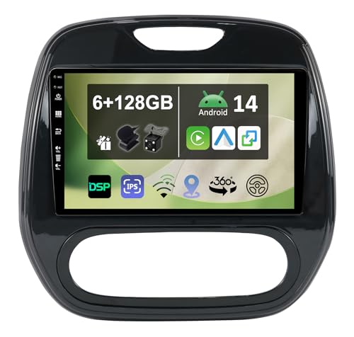 Autoradio Renault Captur 14-19 CADLEY Android 14 6G+128G avec Carplay sans fil et GPS IPS