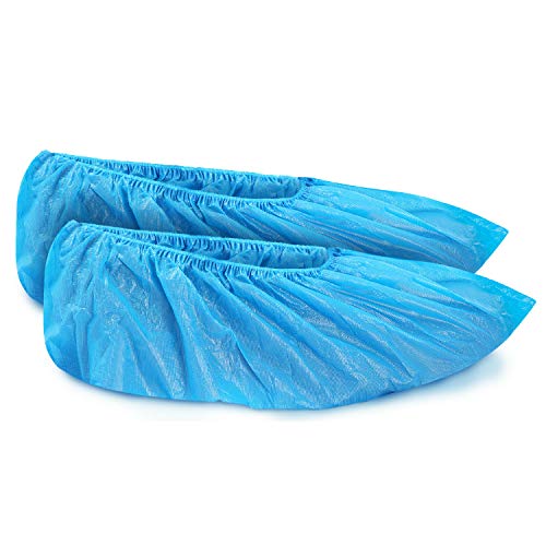 MIFFLIN Disposable CPE Shoe Covers (300 Pieces) Waterproof Durable Boot Covers Shoe Protector Booties One Size Fits Most