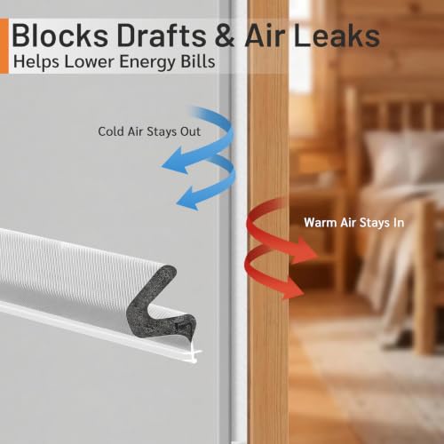 Image of 40FT Kerf V‑Shaped Weather Stripping Door Seal, Press‑in Seal for Pre‑Cut Slot Doors, Not Self‑Adhesive, Soundproof Draft Blocker for Exterior Front Doors, Fits Large Gaps, Easy DIY Install (White)