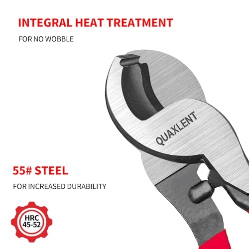 Image of 10 Inch Large Cable Cutter Heavy Duty High Leverage Big Wire Cutting Plier Tool for 4 /0 Aluminum 2 /0 Soft Copper and 100PR 24AWG Comm Cable, Black