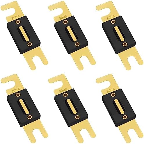 smseace 6pcs 300A ANL Fuse Pure Copper ANL Inline Fuses 32V for Car, Trucks, Boat ANL-300A