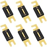 smseace 6pcs 300A ANL Fuse Pure Copper ANL Inline Fuses 32V for Car, Trucks, Boat ANL-300A
