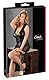 COTTELLI CURVES Dessous-Kleid - erotisches Lack-Kleid für Frauen, mit tiefem Dekolleté, kurzen Ärmeln, Spitzen-Details, Wet-Look, schwarz