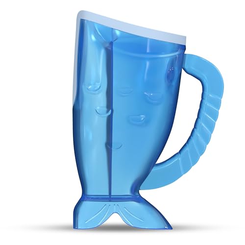 Image of S.C. Products Fish Shampoo Baby Rinse Cup and Bath Pail - Tear-Free, Durable, BPA-Free, Safe, and Ergonomic Design for Hassle-Free Bathing | Blue