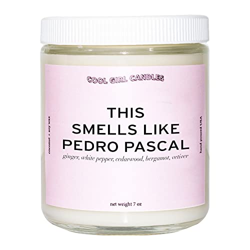 Cool Girl Candles | Pedro Pascal Candle | Gift for Her - 40+ Hour Ginger, White Pepper, Cedarwood