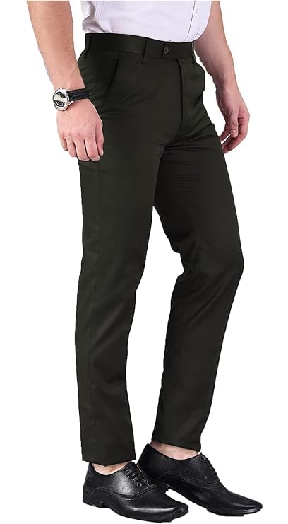 Image of Jack and Jini Formal Pant for Men. Regular Fit, Lightweight, Flat Front, Premium Cotton Polyester Blend Fabric. Office, Party and Casual Wear. Non Stretchable.