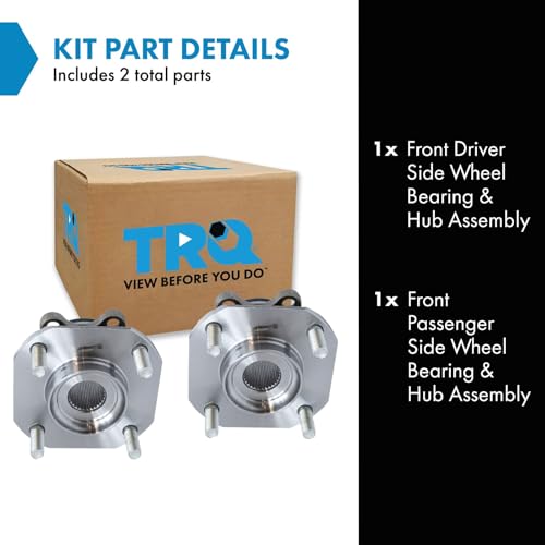 Image of TRQ Front Left and Right Wheel Bearing and Hub Assembly Set 2 Piece Compatible with 2007-2012 Nissan Sentra Without ABS