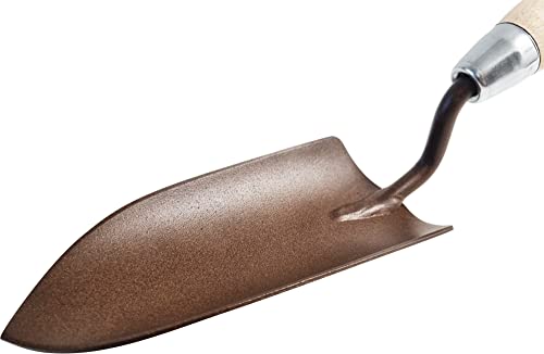 Blumenkelle Rust- Edition, extra Langer Griff aus Buchenholz, hochwertigster Kohlenstoffstahl, Made in Germany-2