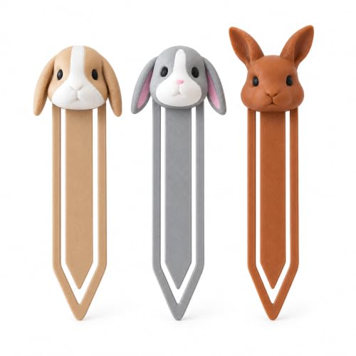 Image of 3 Pack Cute Rabbit Bookmarks Set for Readers & Gifting | Bunny Page Marker