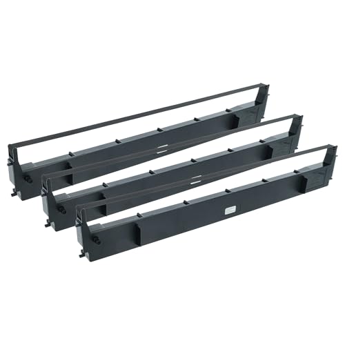 vhbw 3x Cinta de color de escritura compatible con Epson LX 1050, LQ1600K, MX-100, LX 1050+, LX 1170 II impresora de matriz o de tickets - negro