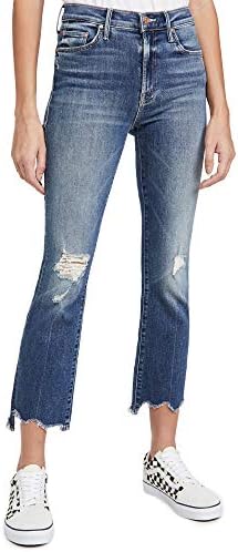 Mother Women's The Insider Crop Step Chew Jeans, Dancing On Coals, Blue, 29