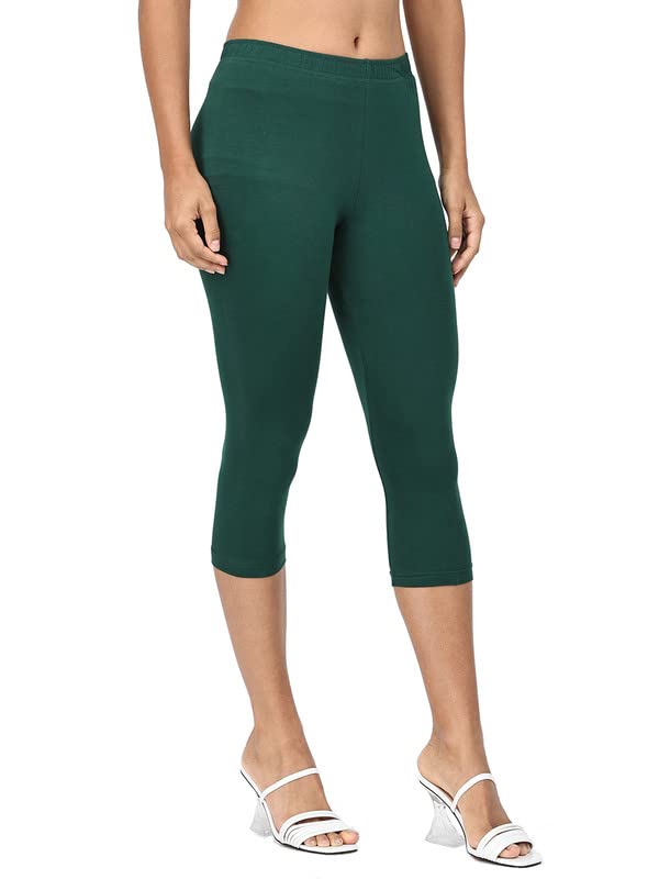 Image of Robinbosky Premium Stretchable Cotton Capri Legging for Women | Suitable for Formal wear & Casual wear | High-End Elastic Makes. The Leggings Squat Proof and Durable for Travel, Yoga, & Workout.