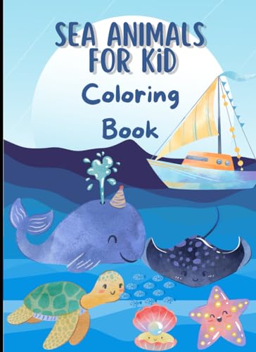 Sea animals for kid coloring book