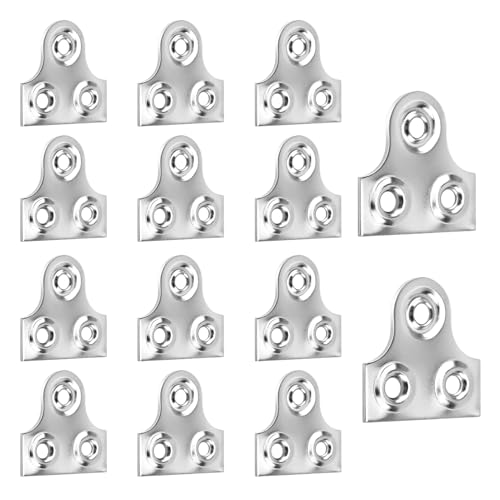 10-Pack Silver Picture Hanging Plates for Photo Frame, 25mm Picture Flat Hanging Brackets, Mirror Glass Frame Hang-ing Fixing Plates, Wall Mirror Hanger Plate/Fixings
