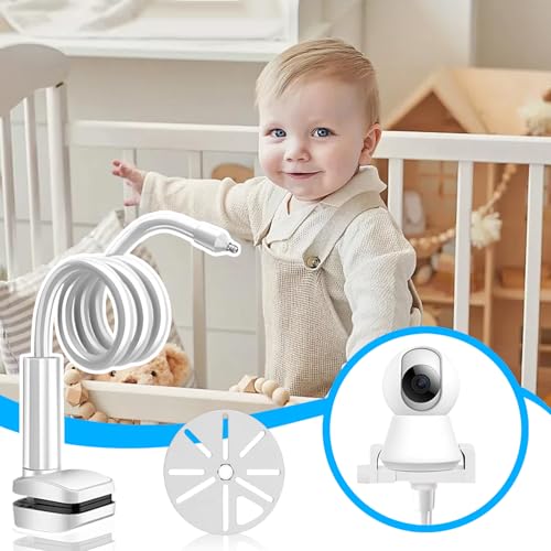 Support pour caméra de lit bébé avec pince réglable et bras long flexible pour étagère - 6