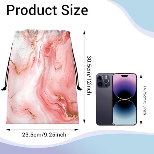 Image of Modern Marble Gymnastics Grip Bag Pink Lightweight Drawstring Gym Bag for Women Grips