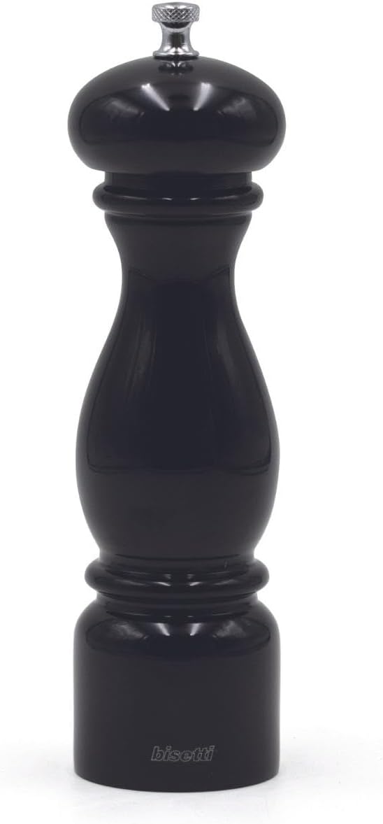 Bisetti 12.6 Inch Firenze Black Lacquered BeechWood Salt Mill With Adjustable Grinder