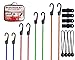 Bungee Cords with Hooks - 26pc Heavy Duty Assortment with Storage Case, Canopy Ties & Ball Bungees Bungie Cord Set