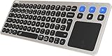 Arteck Universal 2.4G Wireless and Bluetooth Touch TV keyboard Multi-Device with Easy Media Control and Build-in Touchpad Wireless Keyboard for Smart TV, TV Box, TV-Connected Computer, Mac, HTPC