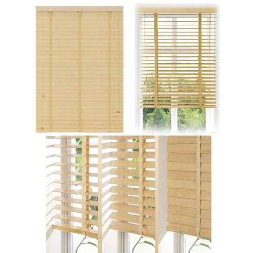 Persianas venecianas de madera fáciles de instalar para ventanas estrechas 6