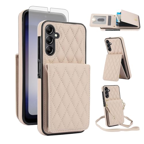 Étui portefeuille pour Samsung S25 Plus Asuwish avec porte-cartes et bandoulière