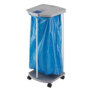 Hailo ProfiLine MSS XXXL Mülltrennsystem inkl. Rollen für 120 L Müllsäcke | Aluminiumgestell mit Klemmring | Müllsackständer mit Clip-System erweiterbar | Kunststoff-Bodenplatte | grau