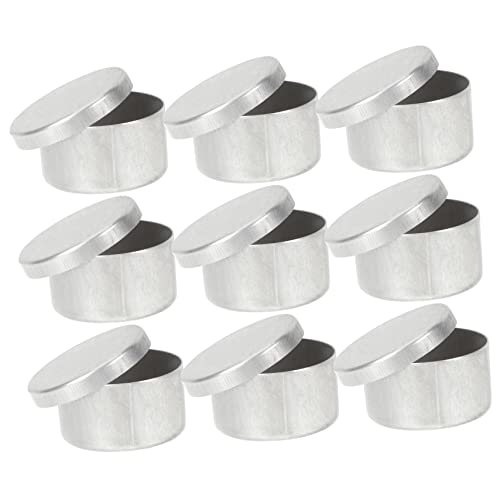 HAPINARY 9pcs Aluminum Round Sample Jars Soil Weighing Holder Metal Empty Tin Cans Safe for Lab and Classroom