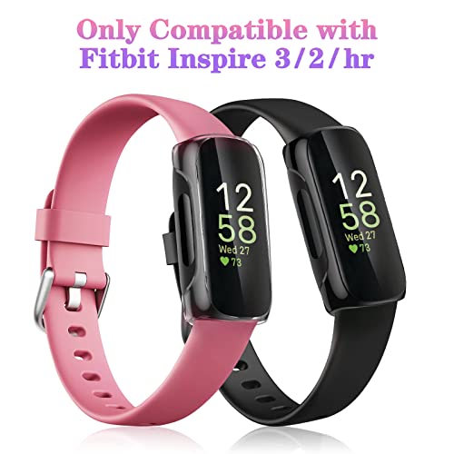 Fintie 3 Pack Screen Protector compatible with Fitbit Inspire 3/Inspire 2/Inspire HR, Soft TPU Case Full Protective Cover