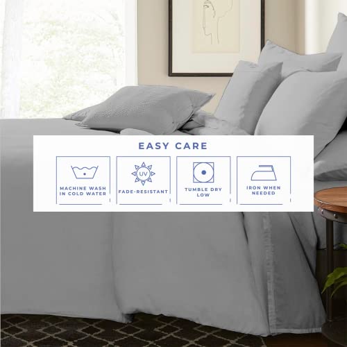 Kotton Culture Plush Modern Duvet Cover Set 3 Piece With Zipper Closure & Corner Ties 100% Egyptian Cotton 1000 Tc Luxury 1 Duvet Cover 2 Pillow Shams (California King/King Silver) #TOP5