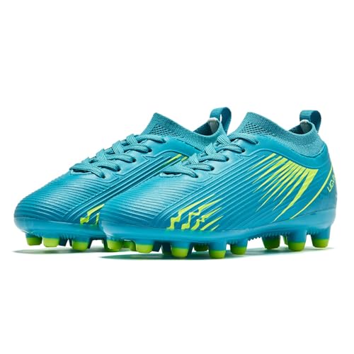 Boys Girls Soccer Cleats - Kids Dynamic Collar Football Shoes - Firm Ground Outdoor(Toddler/Little Kid/Big Kid)