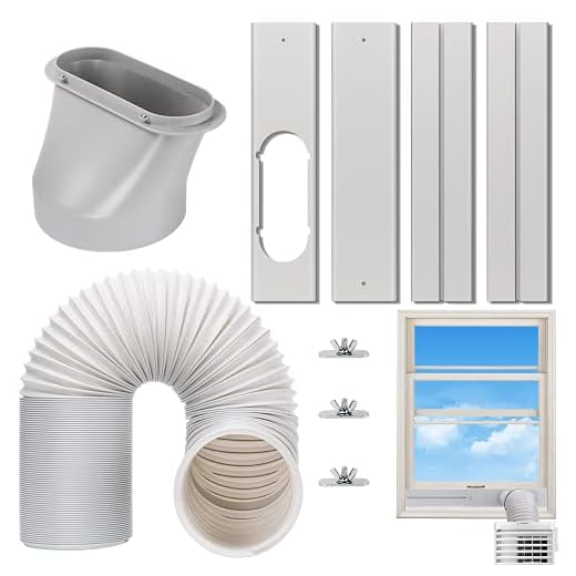 Kxuhivc Portable Air Conditioner Windows Vent Kit, Adjustable Window Seal with 5.9 Inch Diameter, 78.7 Inch Length Exhaust Hose for A/C Unit Universal for Sliding Horizontal or Vertical Windows