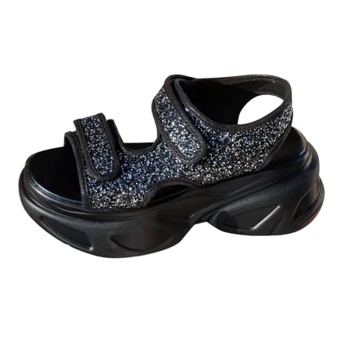 Zapatos de punta abierta para mujer estilo pantuflas de tacón alto grueso color navy