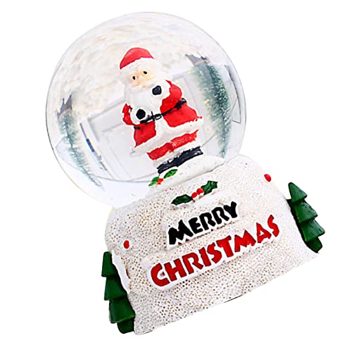 VGEBY Decoración Navideña, Adorno de Cristal, Bola de Cristal Brillante Navideña con 3 Pilas LR41 para Escritorio y Dormitorio de Niños (Viejo Pequeño)