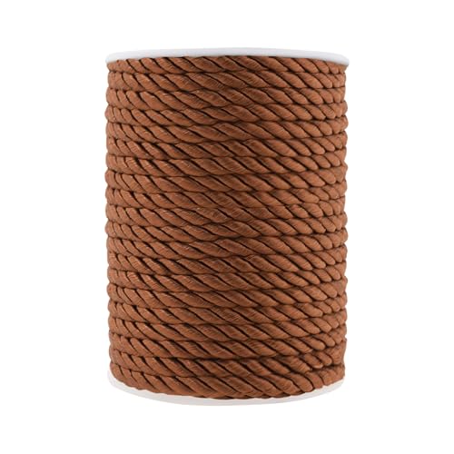 Mandala Crafts Braided Brown Twisted Cord Trim Decorative Rope for Crafts