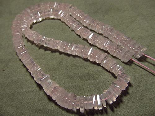 Quartz rose perles carrées heishi 5-6mm LKBEADS fil de 40cm