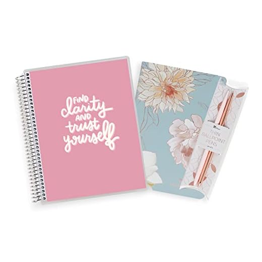 Medical Treatment Bundle - 7" x 9" Medical Treatment Planner, 2 Designer Ballpoint Pens & Flora Gratitude Journal / Planner by Erin Condren.