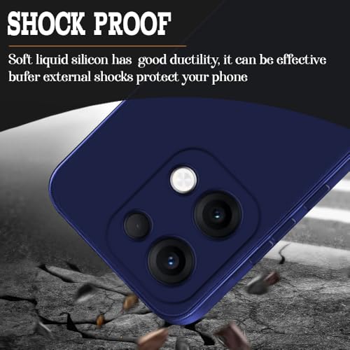 Image of Back Cover for Oppo Reno13 5G | Full Camera Protection | Premium Liquid Silicon Case | Flexible Bumper Case for Oppo Reno13 5G (Dark Blue)