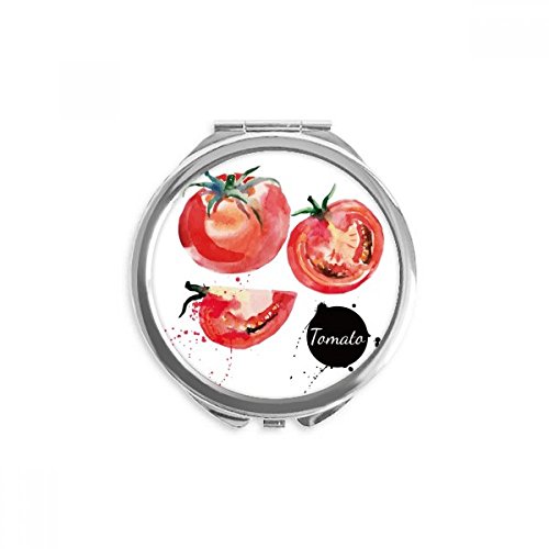 Miroir de poche portable tomate aquarelle pour rester fraîche au bureau
