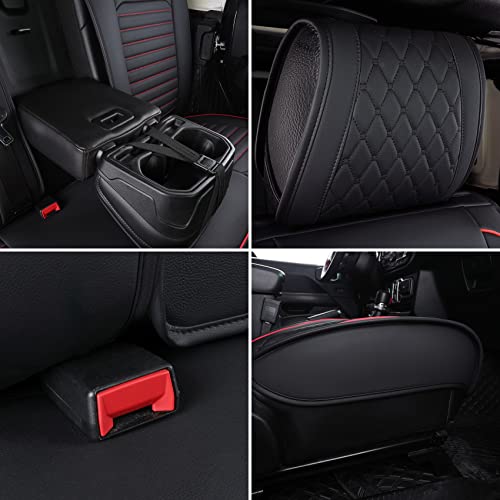 Image of Aierxuan Jeep Wrangler JK JL Seat Covers 4 Door (Black-Red)